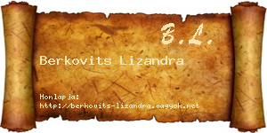 Berkovits Lizandra névjegykártya